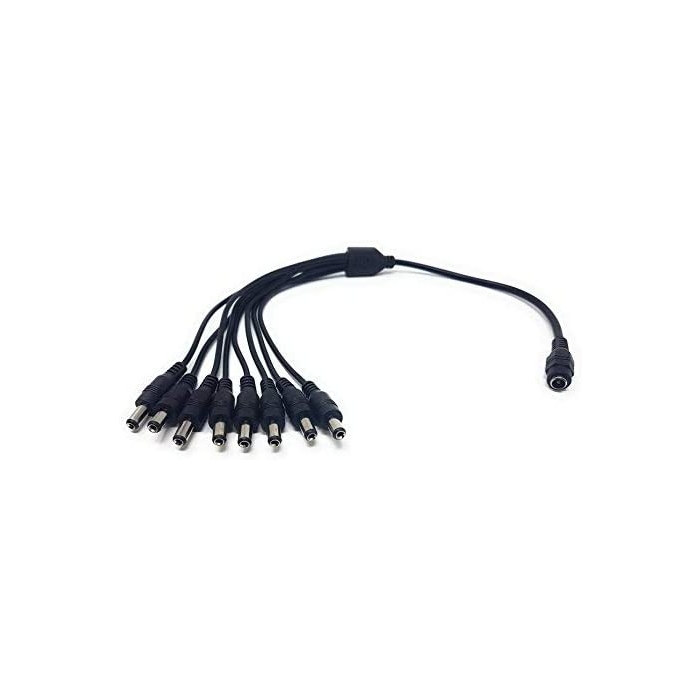 Netview 8-Way Splitter 1x Female to 8x Male for 2.1mm CCTV 12v DC Power