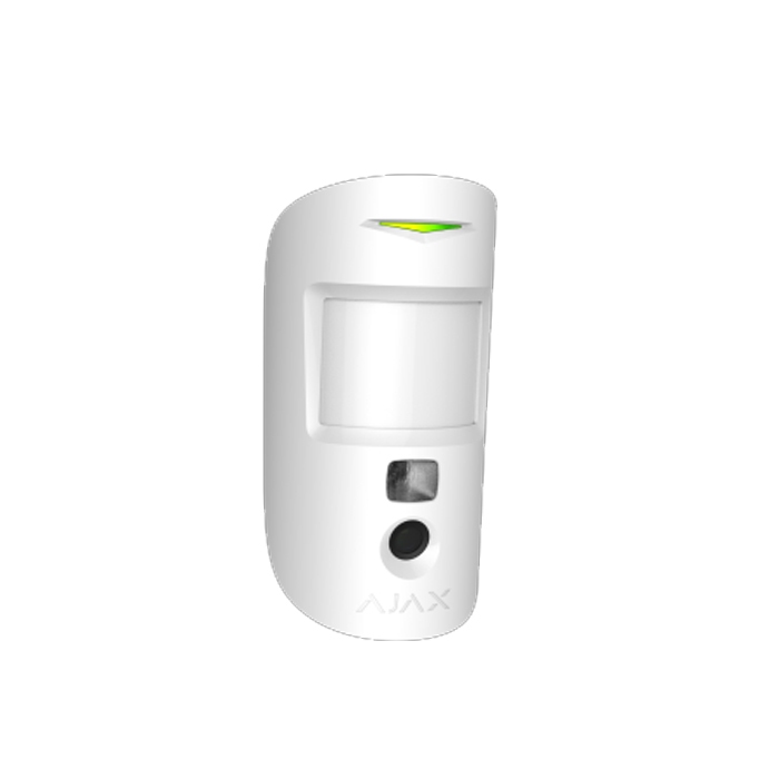 Ajax 22935.23.WH1 MotionCam Wireless PIR with Visual Verification WHITE side view