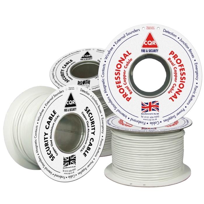 Netview CCTV CQR 100m Intruder Alarm Cable 8-Core Professional Alu Screened WHITE