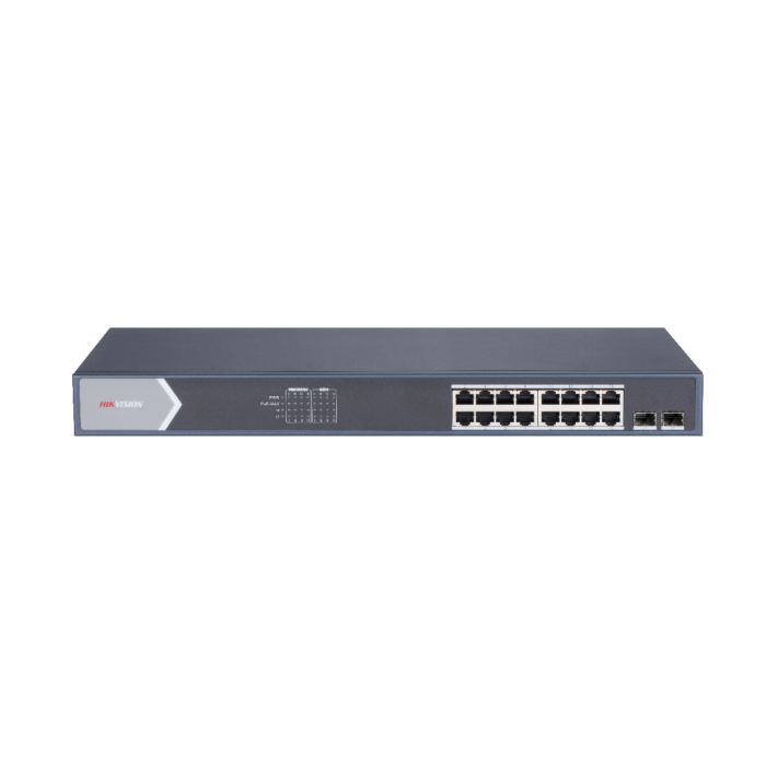 Hikvision 16-Port DS-3E1518P-SI Gigabit Smart PoE Switch with 2x Gigabit Fiber Ports