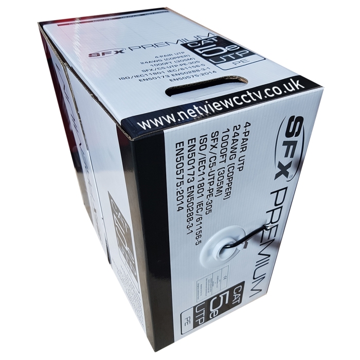 305m Cat5e Premium UTP Cable Solid Copper PVC Grey