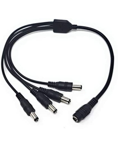 Netview 4-Way Splitter 1x Female to 4x Male for 2.1mm CCTV 12v DC Power