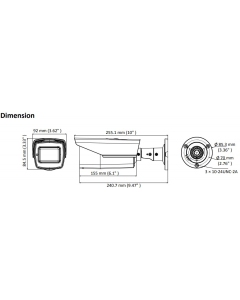 8MP (4K) DS-2CE19U1T-AIT3ZF Motorized Lens Bullet Camera with 80m IR