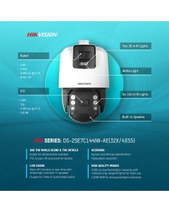 4MP TandemVu 2-In-1 IP PTZ Camera DS-2SE7C144IW-AE(32X/4)(S5) 32x Zoom with Audio + Visual Alarm