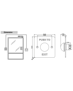 Hikvision DS-K7P06 Brushed Stainless Steel Panel Push To Exit & Emergency Button