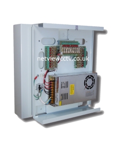 [20-Way] 12V DC 20Amp (240W) CCTV Metal Box Professional PSU (20x1A PTC Outputs)