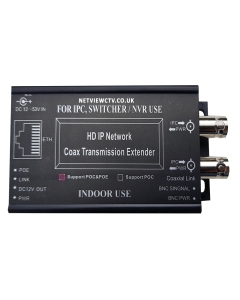 2CH IP over Coax Extender. Long-Range PoE & PoE+ CCTV distance up to 2500m