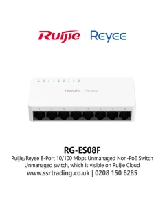Ruijie RG-ES08F 8-Port 10/100Mbps Fast Ethernet Unmanaged Network Switch Plug & Play Plastic Case