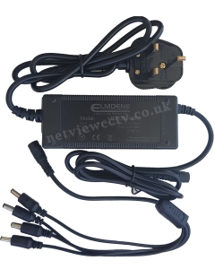 [4-Way] 12v DC 5Amp (60W) Encapsulated Power Supply - includes 4-Way Splitter