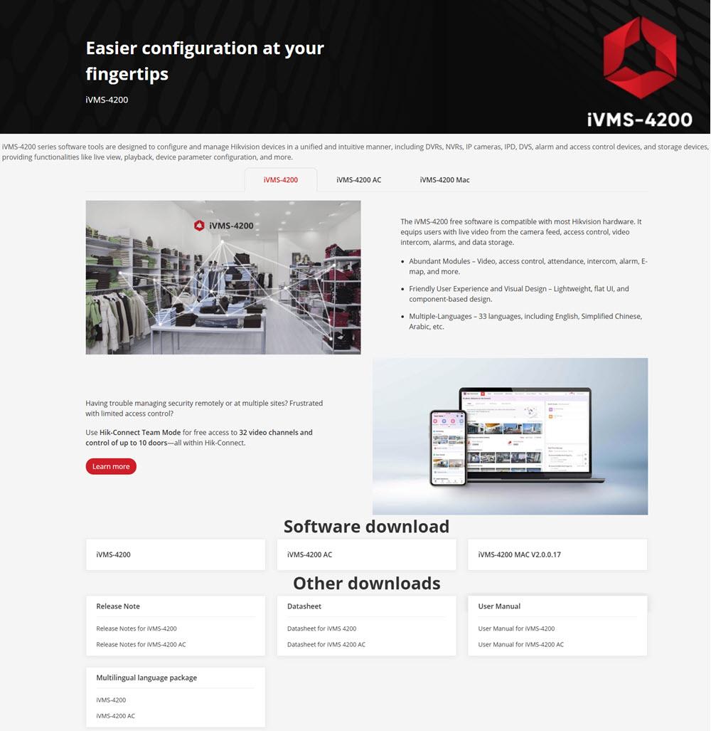 Download Hikvision iVMS-4200